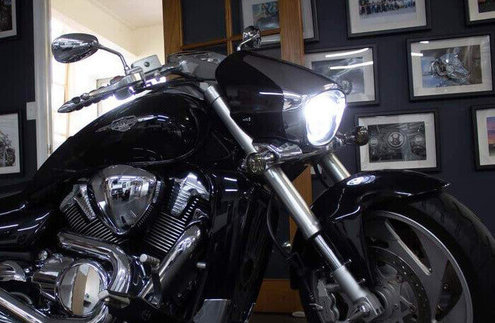 Suzuki Boulevard M109R VZR1800 M90 Black LED Headlight Front LED Headlamp DRL+HL/Lo Beam Assembly - pazoma