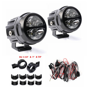 LED Projectors Spotlights Auxiliary Anti Fog Light For Honda Africa Twin Yamaha MT-07 MT-09 Kawasaki Versys SUZUKI DL VStrom W/Bracket Switch Wiring - pazoma