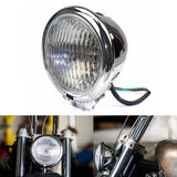 Motorcycle 4.5" H4 Chopper Headlight Bates Style Vintage Headlamp Harley Old School Bobber Cafe Racer XS650 Triumph Custom - pazoma