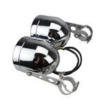 Black Twin Front Headlight W/ Bracket For Harley Dual Sport Motorcycle Street Fighter Cafe Racer Old School Chrome - pazoma