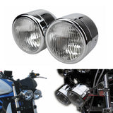 Motorcycle Universal Streetfighter Twin Round Dominator Headlights Double Dual Lamp Front Headlamp for Harley Cafe Racer Chopper Bobber SV650 - pazoma