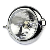 Pazoma Chrome Classic Vintage Unity 5 1/4" Head Light Lamp Motorcycle H4 Headlights for Harley Bobber Chopper Custom - pazoma