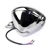 Pazoma Chrome Classic Vintage Unity 5 1/4" Head Light Lamp Motorcycle H4 Headlights for Harley Bobber Chopper Custom - pazoma