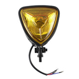 Motorcycle Triangle Headlight Headlamp Front Lights for Harley Bobber Chopper Cafe Racer Custom Motorbikes H4 12V Amber Clear