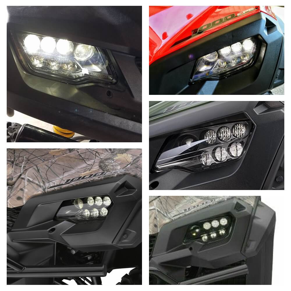 2016-2020 Honda Pioneer 500 / 700 1000 P500 P700 LED Headlights Conversion Kit High Low Beam Replacement Headlamp - pazoma
