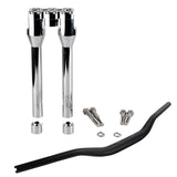 Club Style Tapered Fat Bars 1-1/2" Phatbar Handlebar & Riser Kit for Harley Dyna Softail Street bob Low Rider S Road King - pazoma