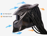 Predator Carbon Fiber Motorcycle Helmet Full Face Iron Warrior Man Helmets Casco De Moto Motociclista Depredador DOT Safety Certification - pazoma
