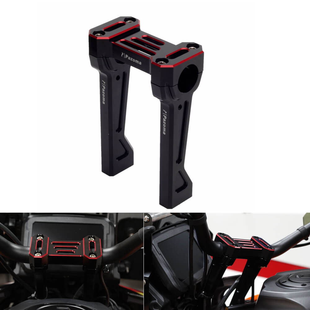 CNC aluminum Handlebar Tall Risers w/Top Clamp Cover kit for Harley Pan America 1250 Special RA1250S RA1250 2021-2023 - pazoma