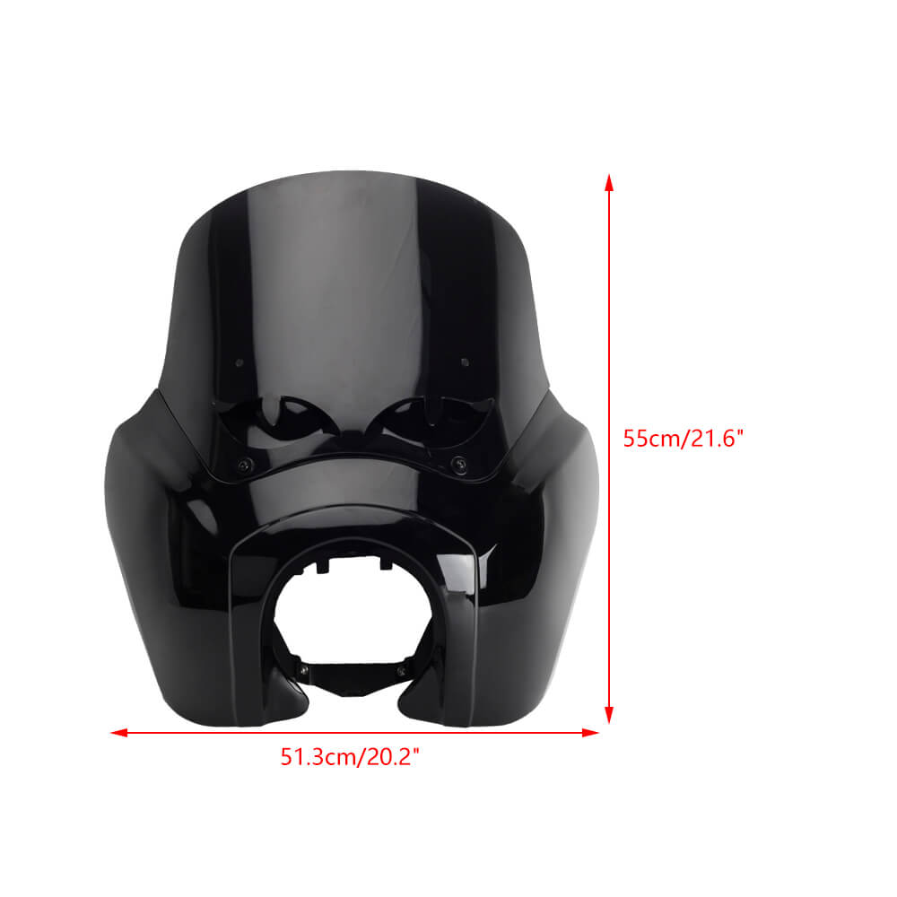 2020-2024 Harley Softail Low Rider S 114 117 FXLRS T-Sport Fairing Outer w/12" Eye Vented Windshield Headlight Relocation Bracket - pazoma