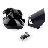 Harley Dyna Street Bob FXR T-Sport TSport Front Fairing Club Style w/12" Eye Shape Vented Windscreen Windshield Headlight Relocation Block - pazoma