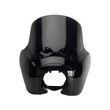 Harley Dyna Street Bob FXR T-Sport TSport Front Fairing Club Style w/12" Eye Shape Vented Windscreen Windshield Headlight Relocation Block - pazoma