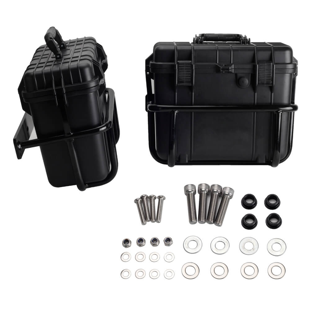 Saddlebags Saddle Bag Case Box W/Conversion Mounting Brackets Guard Rail Kit For Harley M8 Softail Low Rider S Street Bob Standard Fat Bob 2018-2022 - pazoma
