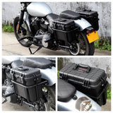 Harley M8 Softail Low Rider S Street Bob Standard FXLRS Saddle Bag Case Box W/ Mounting Brackets Guard Mini Bullet 3 in 1 LED Turn Signals Taillight - pazoma