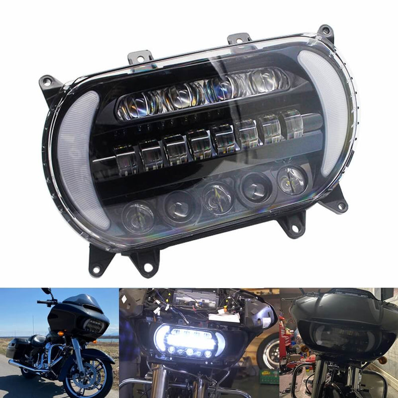 LED Headlight Projector Headlamp With Turn Signal & Daylight Running Light DRL For Harley Road Glide ST CVO FLTR FLTRX FLTRU FLTRT 2015-2024 - pazoma