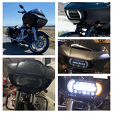 LED Headlight Projector Headlamp With Turn Signal & Daylight Running Light DRL For Harley Road Glide ST CVO FLTR FLTRX FLTRU 2015-2022 - pazoma