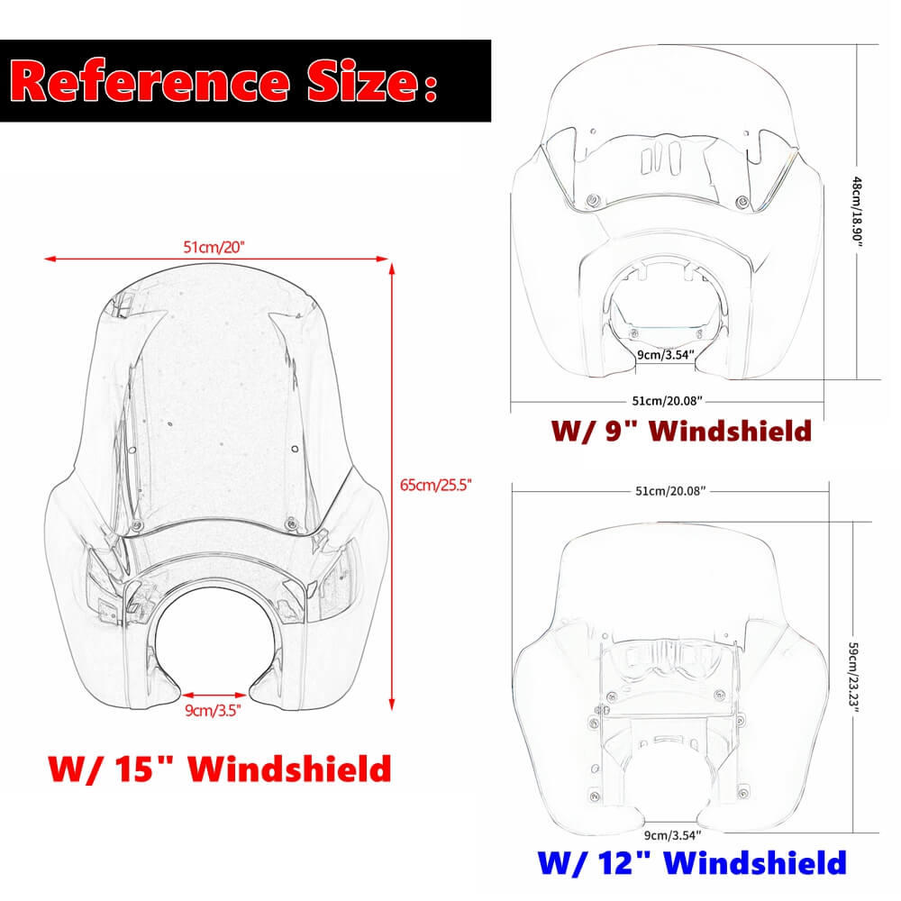 T-Sport Fairing w/ 5.75'' LED Headlight Bracket Chrome Bezels Trim Cover Kit For Harley Softail Low Rider S 114 117 FXLRS 2020-2024 - pazoma
