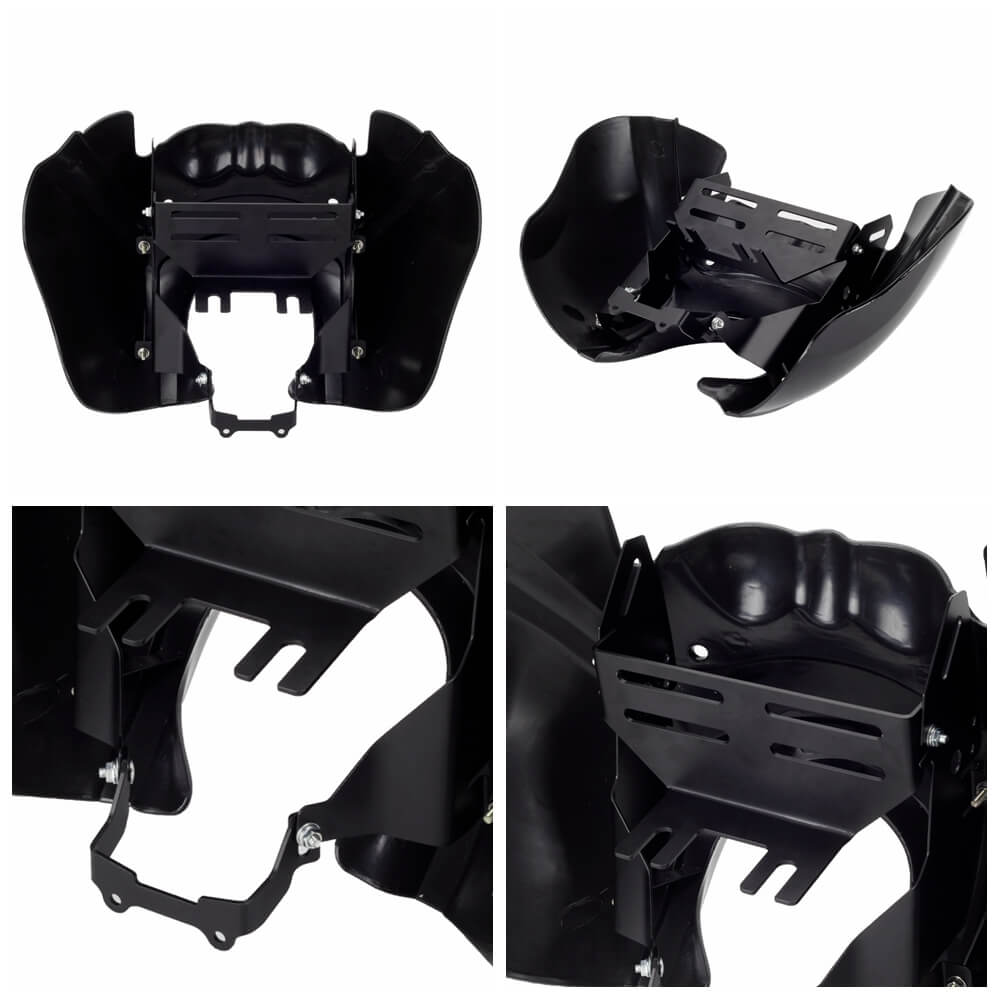 Harley Softail Low Rider S 114 117 FXLRS T-Sport Fairing w/ Eye Shape Vented Windscreen Windshield 5.75'' LED Headlight Projection Headlamp Kit - pazoma
