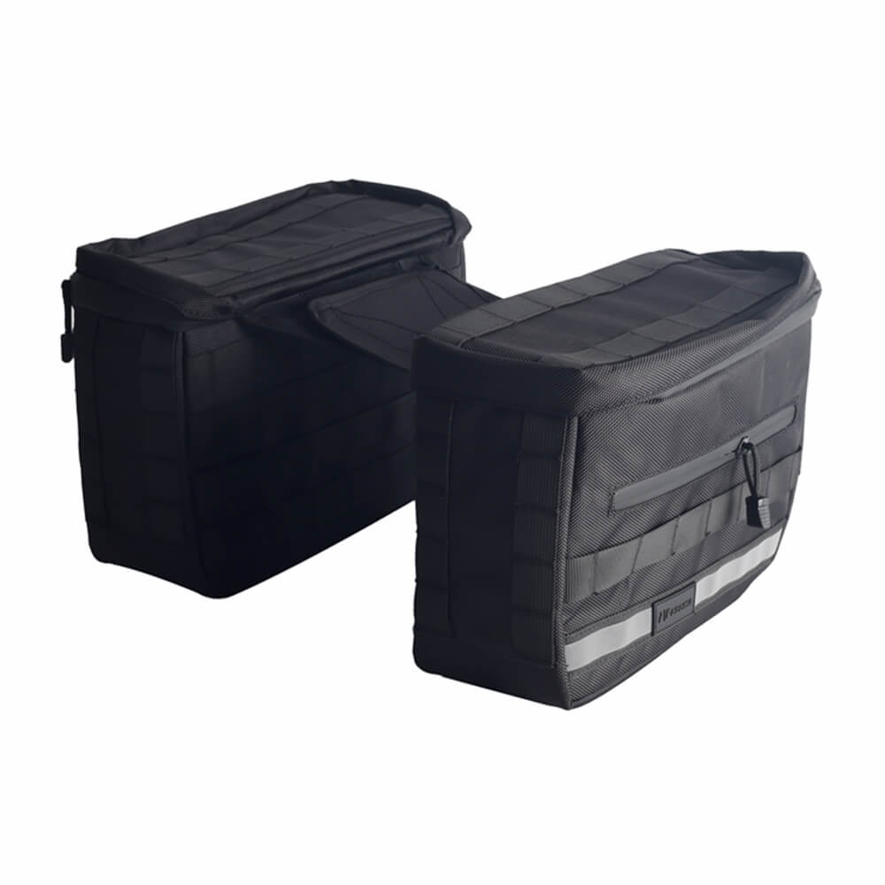Saddlebags Knight Rider Storage Bag w/Waterproof covers reflective strips For Harley Softail Dyna Super Glide FXDI Sportster FXR Low Rider S FXLRS - pazoma