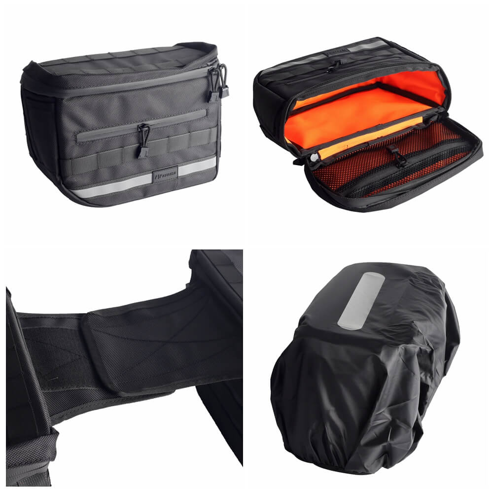 Saddlebags Knight Rider Storage Bag w/Waterproof covers reflective strips For Harley Softail Dyna Super Glide FXDI Sportster FXR Low Rider S FXLRS - pazoma