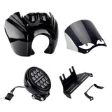 Harley Softail Low Rider S 114 117 FXLRS T-Sport Fairing w/ Eye Shape Vented Windscreen Windshield 5.75'' LED Headlight Projection Headlamp Kit - pazoma