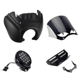 Harley Softail Low Rider S 114 117 FXLRS T-Sport Fairing w/ Eye Shape Vented Windscreen Windshield 5.75'' LED Headlight Projection Headlamp Kit - pazoma