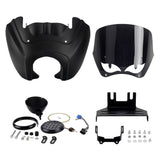 Harley Softail Low Rider S 114 117 FXLRS T-Sport Fairing w/ Eye Shape Vented Windscreen Windshield 5.75'' LED Headlight Projection Headlamp Kit - pazoma