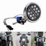 Harley Softail M8 Low Rider FXLR Standard FXST 5.75 Club style LED Headlight W Conversion Extension Bracket Relocation Block 2018-2023 - pazoma