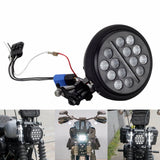 Harley Softail M8 Low Rider FXLR Standard FXST 5.75 Club style LED Headlight W Conversion Extension Bracket Relocation Block 2018-2023 - pazoma