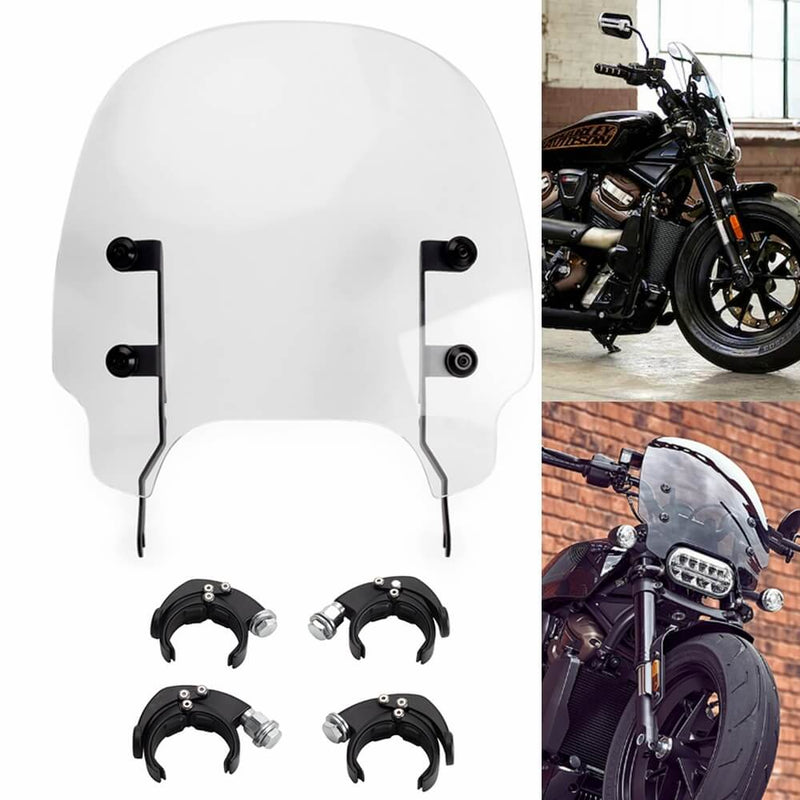 Harley Sportster S 1250 RH1250S Quick-Release Compact Windshield Front Light Fairing Windscreen 2021-2025 - pazoma