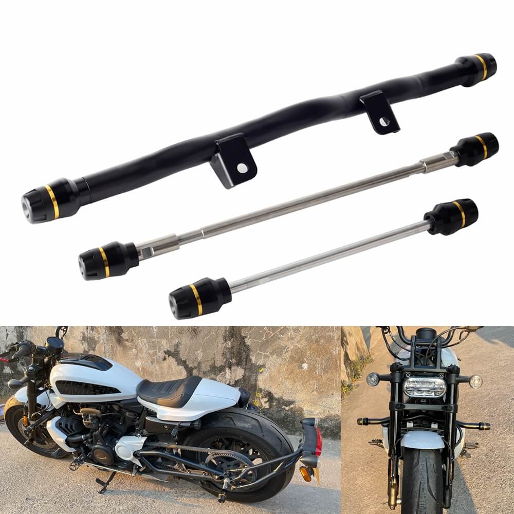 Harley Sportster S RH1250S Highway Peg Bumper Crash Flat-Out Bar Engine  Guard Front Rear Axle Fork Wheel Slider Falling Protector Stand 21-