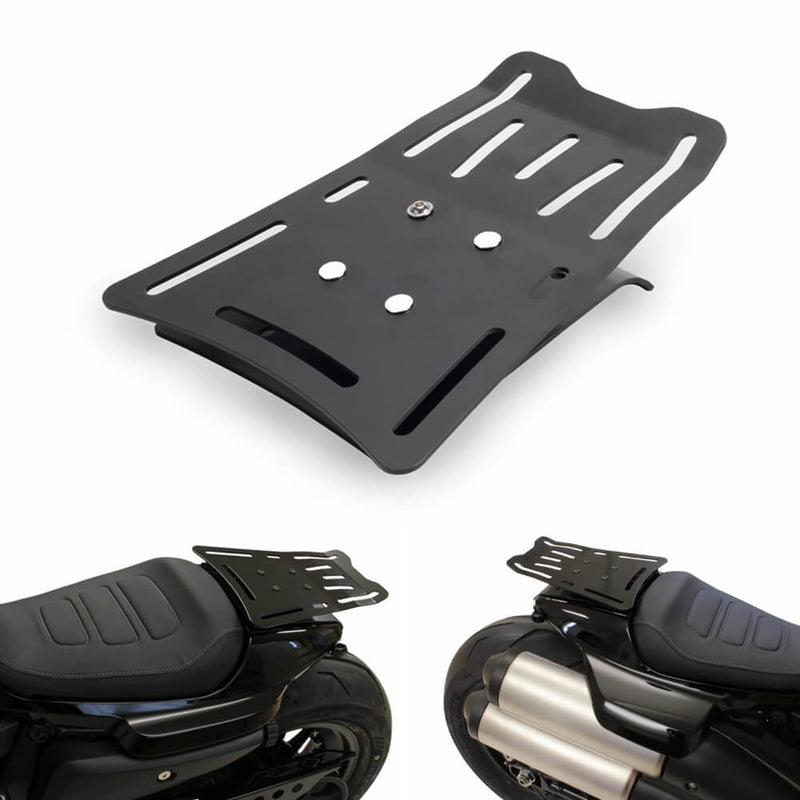Harley Sportster S RH1250S Rear Fender Shelf Solo Seat Luggage Rack Bracket Support Carrier Black 2021-2023 - pazoma