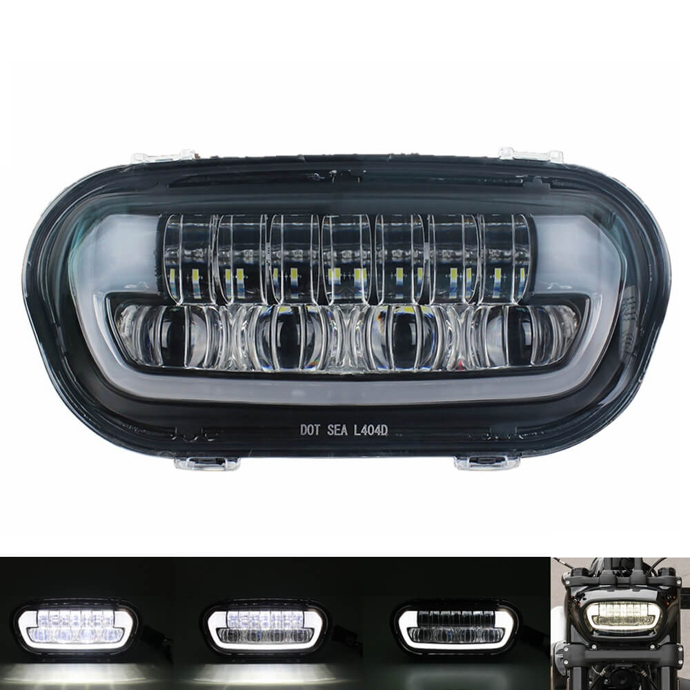 Motorcycle LED Headlight With White DRL High/Low Beam Projector Headlamp for Harley Softail Fat Bob 114 FXFB FXFBS 2018-UP - pazoma