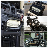 Motorcycle LED Headlight With White DRL High/Low Beam Projector Headlamp for Harley Softail Fat Bob 114 FXFB FXFBS 2018-UP - pazoma