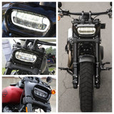 Motorcycle LED Headlight With White DRL High/Low Beam Projector Headlamp for Harley Softail Fat Bob 114 FXFB FXFBS 2018-UP - pazoma