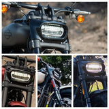 Harley Softail Fat Bob 114 FXFB FXFBS 9.8 Inch LED Headlight Projector Headlamp W/ White DRL Daylight Running Light High/Low Beam Head Lamp 2018-2022 - pazoma