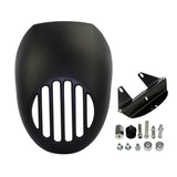 Harley Sportster 883 1200 FX XL Dyna Cafe Headlight Fairing Grill Cover W/ Black Visor Bracket Front Fork Mount Fit - pazoma