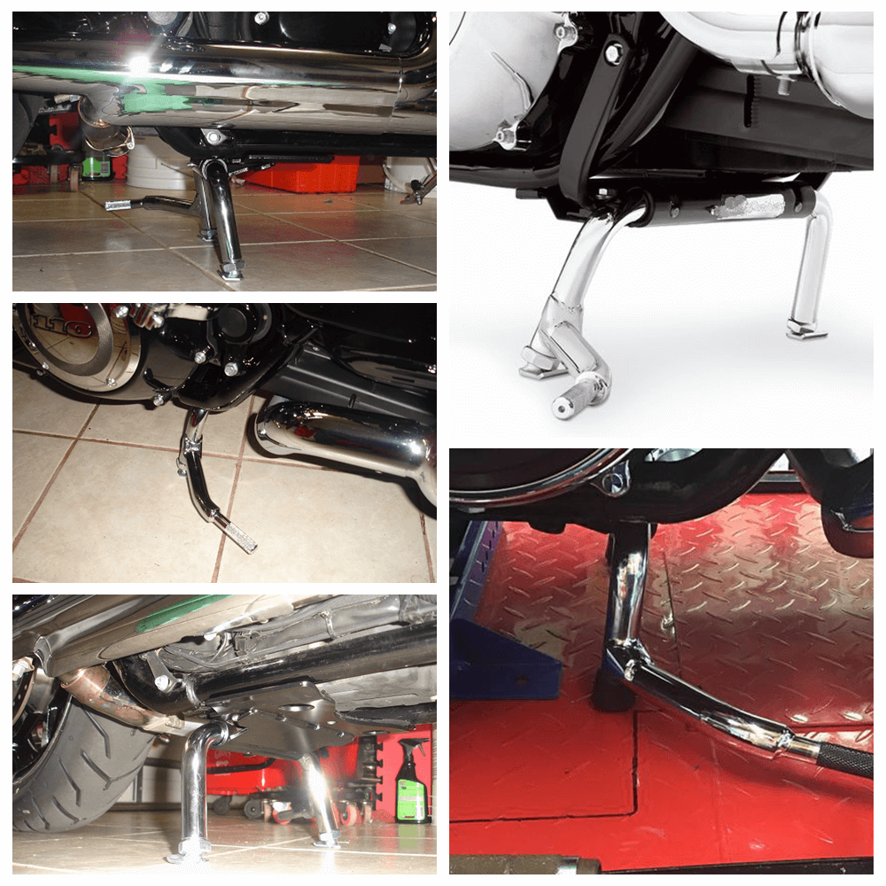 Harley Touring 2009-2023 Adjustable Chrome Center Stand #91573-09A Replacement Road King FLHR Glide FLHT - pazoma