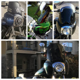 Harley Dyna Street Bob FXR Sportster T-Sport TSport Front Fairing Outer w/Chrome Trim Bezel Black Windshield Headlight Relocation Block - pazoma