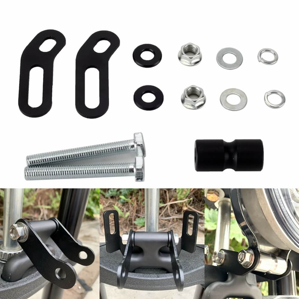 Headlight Mount Extension Block Relocation Bracket Hardware Kit For Harley Softail Low Rider S FXLRS Front Headlight Fairing - pazoma