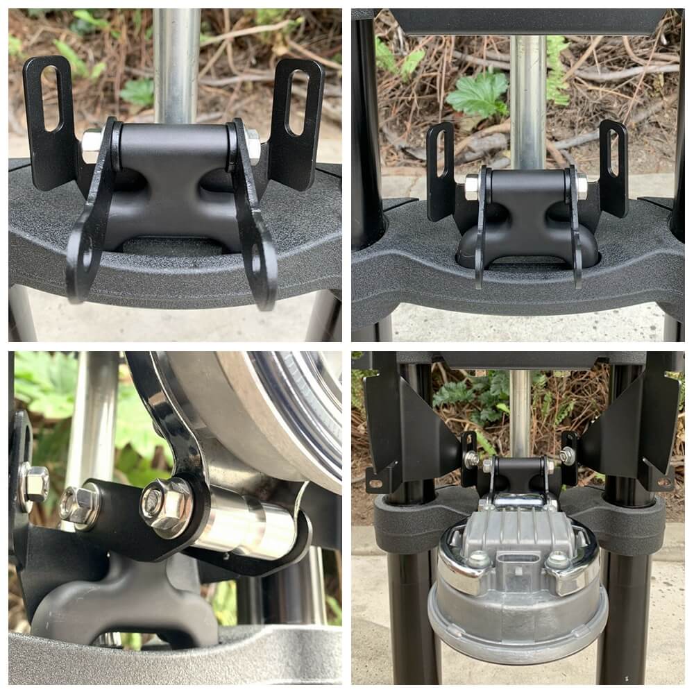 Headlight Mount Extension Block Relocation Bracket Hardware Kit For Harley Softail Low Rider S FXLRS T-sport fairing Sportshield - pazoma