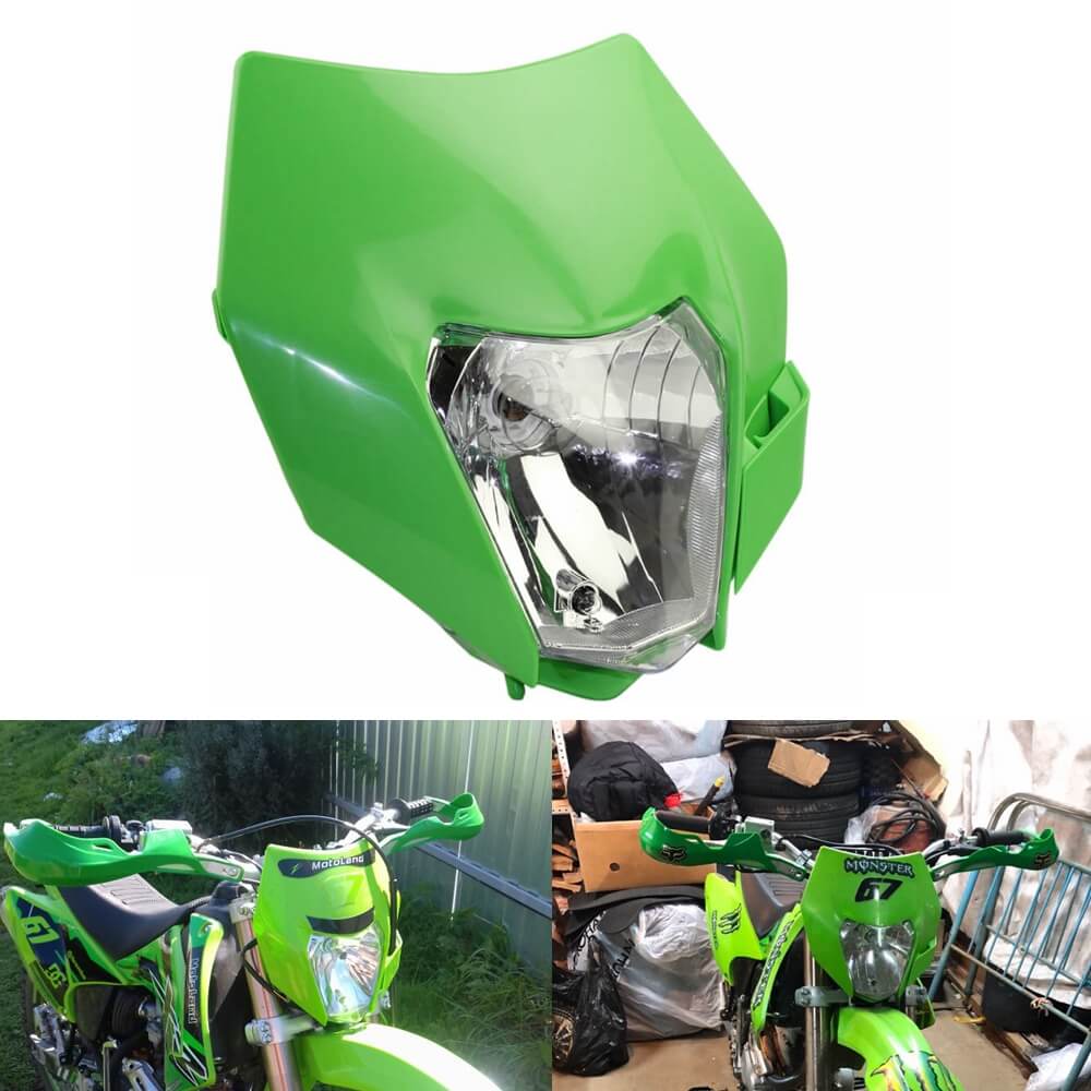 Motorcycle Dirt Bike Headlights Headlamp Head Lamp Light Fairing With –  pazoma