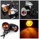 2pcs Heavy Duty Motorcycle Bullet Amber Turn Signals Bulb Indicators Blinkers Lights For Harley Cafe Racer Chopper Bobber Custom Bike