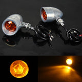 2pcs Heavy Duty Motorcycle Bullet Amber Turn Signals Bulb Indicators Blinkers Lights For Harley Cafe Racer Chopper Bobber Custom Bike - pazoma