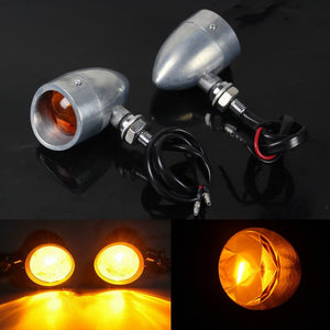 Bullet Heavy Duty Motorcycle Retro Turn Signals Light Flashers Blinkers Indicators  For Harley Cruiser Cafe Racer Chopper Bobber - pazoma