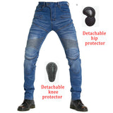 Motorcycle Motocross Jeans Pants with Protective Equipment Knee Pads Leisure Men's Cross-country Outdoor Riding Touring Trousers PK718 - pazoma