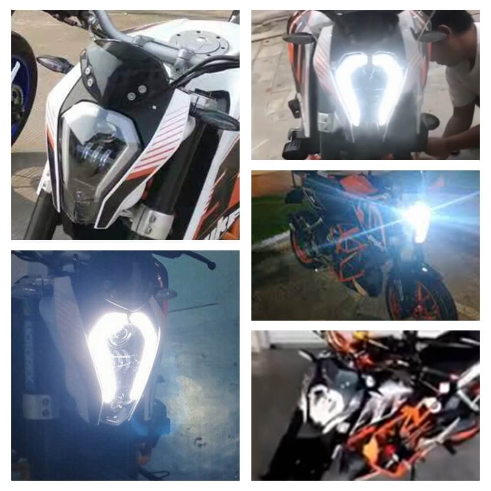 LED Headlight Assembly With Angel Eyes DRL Turn Signal Light Replace Headlamp For KTM Duke 390 250 200 125 2011-2019 - pazoma