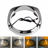 LED Headlight Bezel Trim Ring Day Run Light w/ Turn Signal For Harley Touring FLHT FLHX FLHTI FLHTCUTG FLHXST FLHTK Electra Street Glide - pazoma