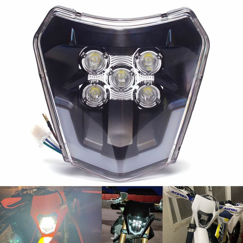 LED Headlight Headlamp with Beam For KTM EXC EXCF SX SXF XC XCF XCW XCFW 125 150 250 300 350 450 530 SMCR 690 - pazoma