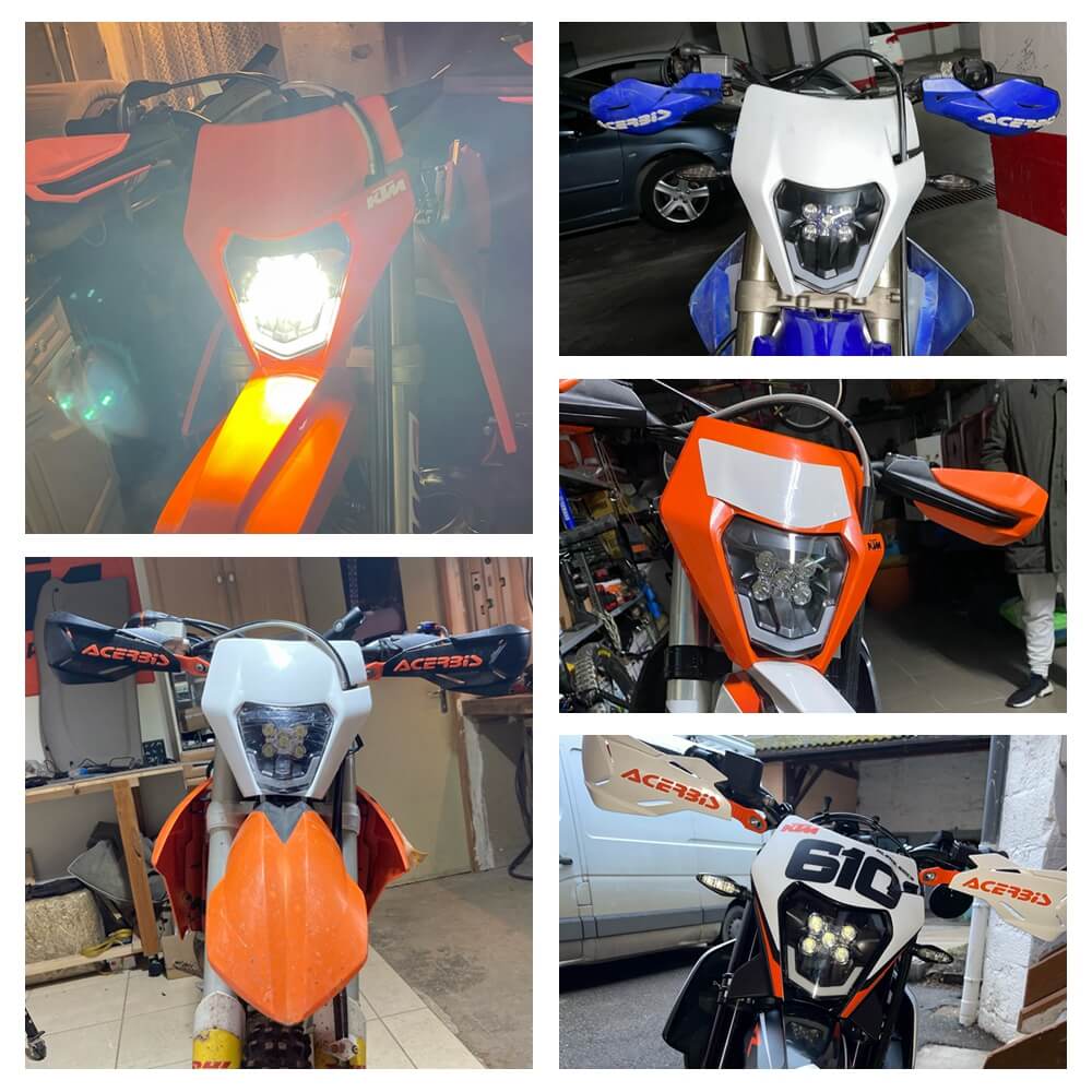 LED Headlight Headlamp with Beam For KTM EXC EXCF SX SXF XC XCF