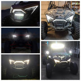 2020-2021 Polaris RZR PRO XP 4 LED Headlights w/ Daytime Running Light (DRL) Front Headlamp - pazoma